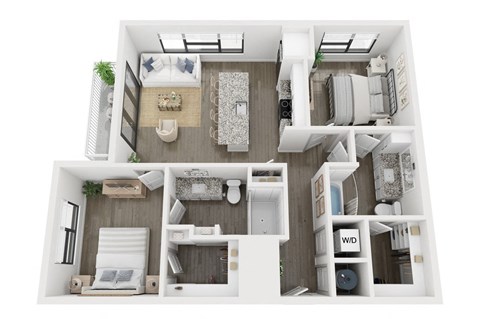 Ironcrest B1 2 bed 2 bath floor plan AIroncrest B1 2 bed 2 bath floor plan A at Ironcrest, North Richland Hills, Texas